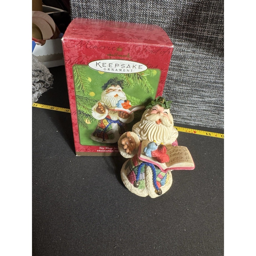 VINTAGE Hallmark Keepsake Ornament Toy Shop Serenade Santa Christmas Artsy 2000